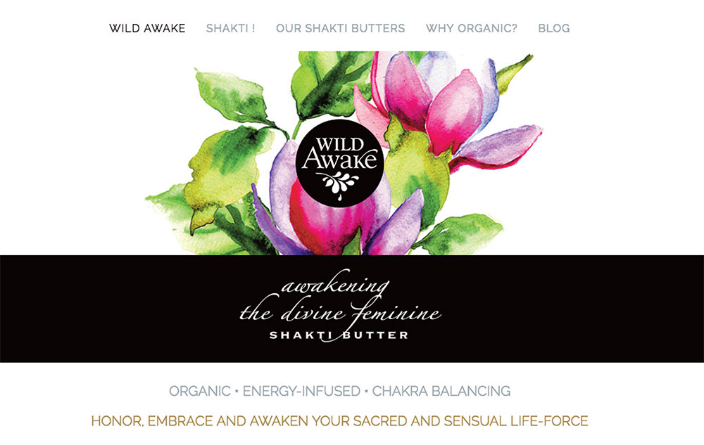 web site design for Wild Awake Skin Care